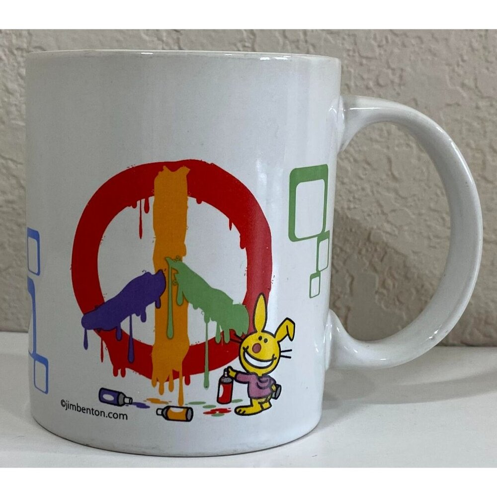 Vintage Jim Benton Peace And Love And Junk Like That Ceramic Mug Collectible